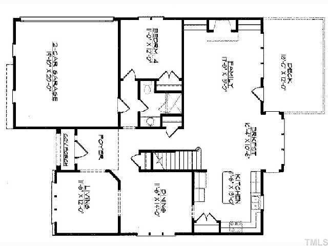 3614 Pickett Road Durham, NC 27705 - Photo 11 of 12 First floor plan
