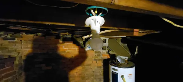 a close view of water heater room