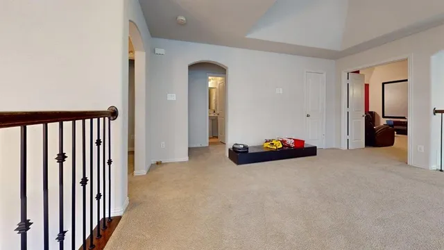 a view of a livingroom with wooden floor