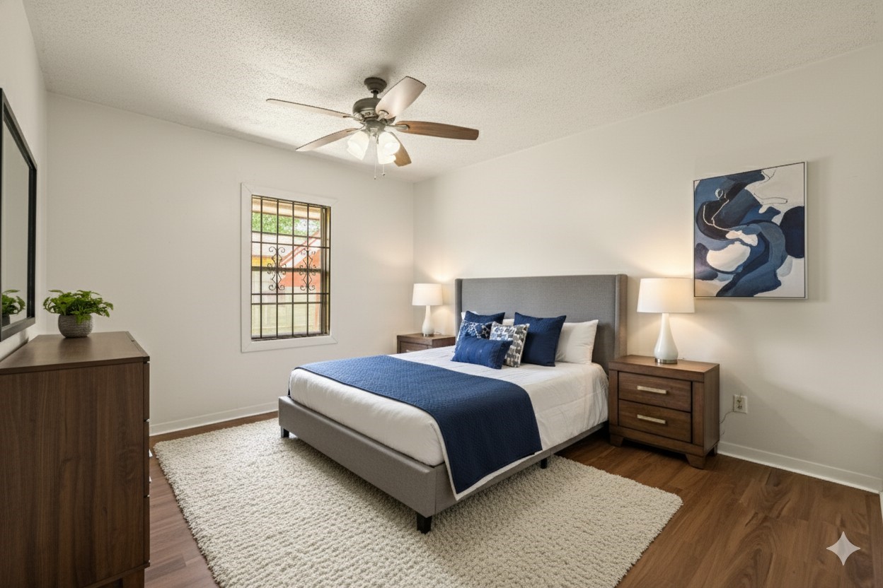 2315 Leffingwell Street Houston, TX 77026 - Photo 3 of 17 a bedroom with a bed and window