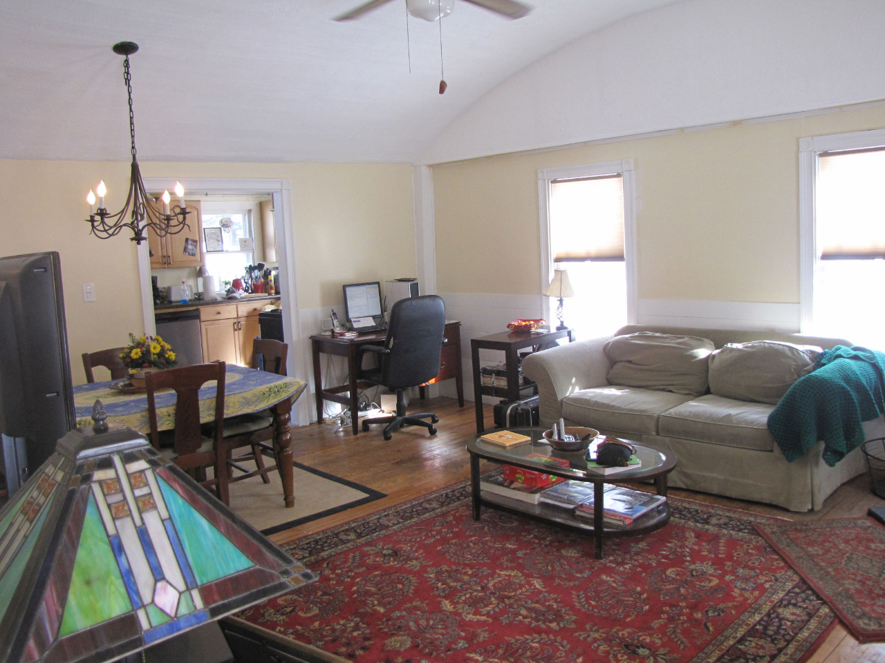826 Shaw Road Windsor, MA 01270 - Photo 3 of 32 a living room with furniture a rug and a chandelier