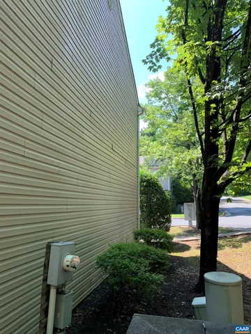 a view of backyard of a house