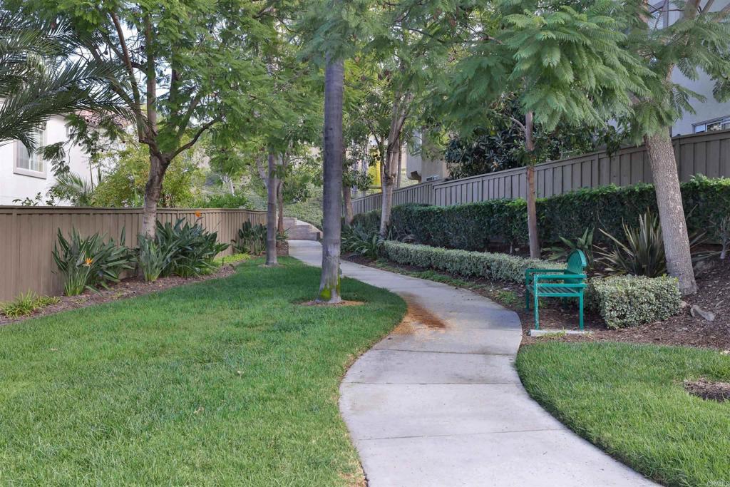 11477 Miro Circle San Diego, CA 92131 - Photo 32 of 36 a view of a backyard with plants and a large tree