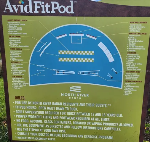 a view of a park with swings and slides