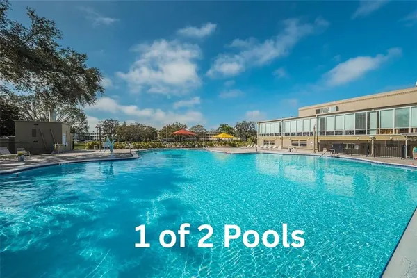 a view of swimming pool with garden