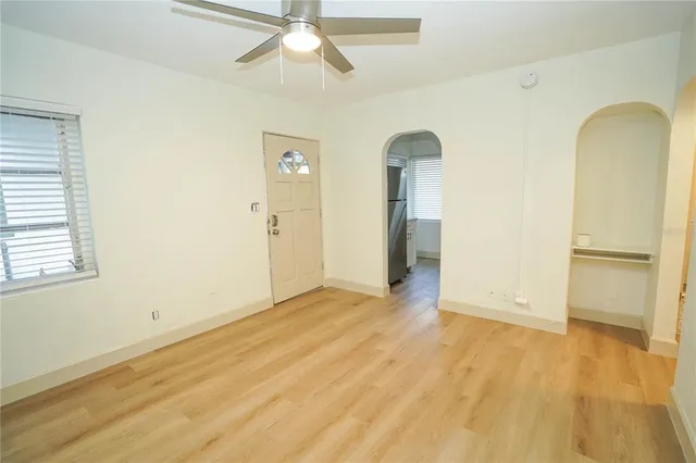 a kitchen with a stove and a microwave