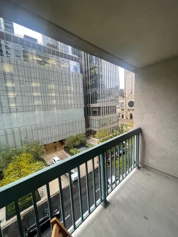 a view of balcony with a small space