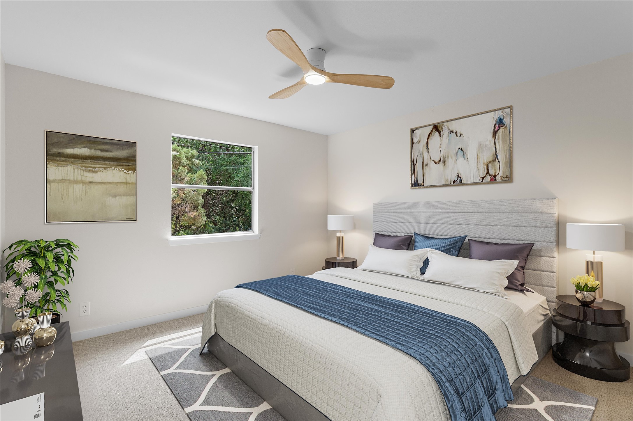 1707 Waterloo Trail Austin, TX 78704 - Photo 23 of 39 Bedroom featuring carpet floors and a ceiling fan