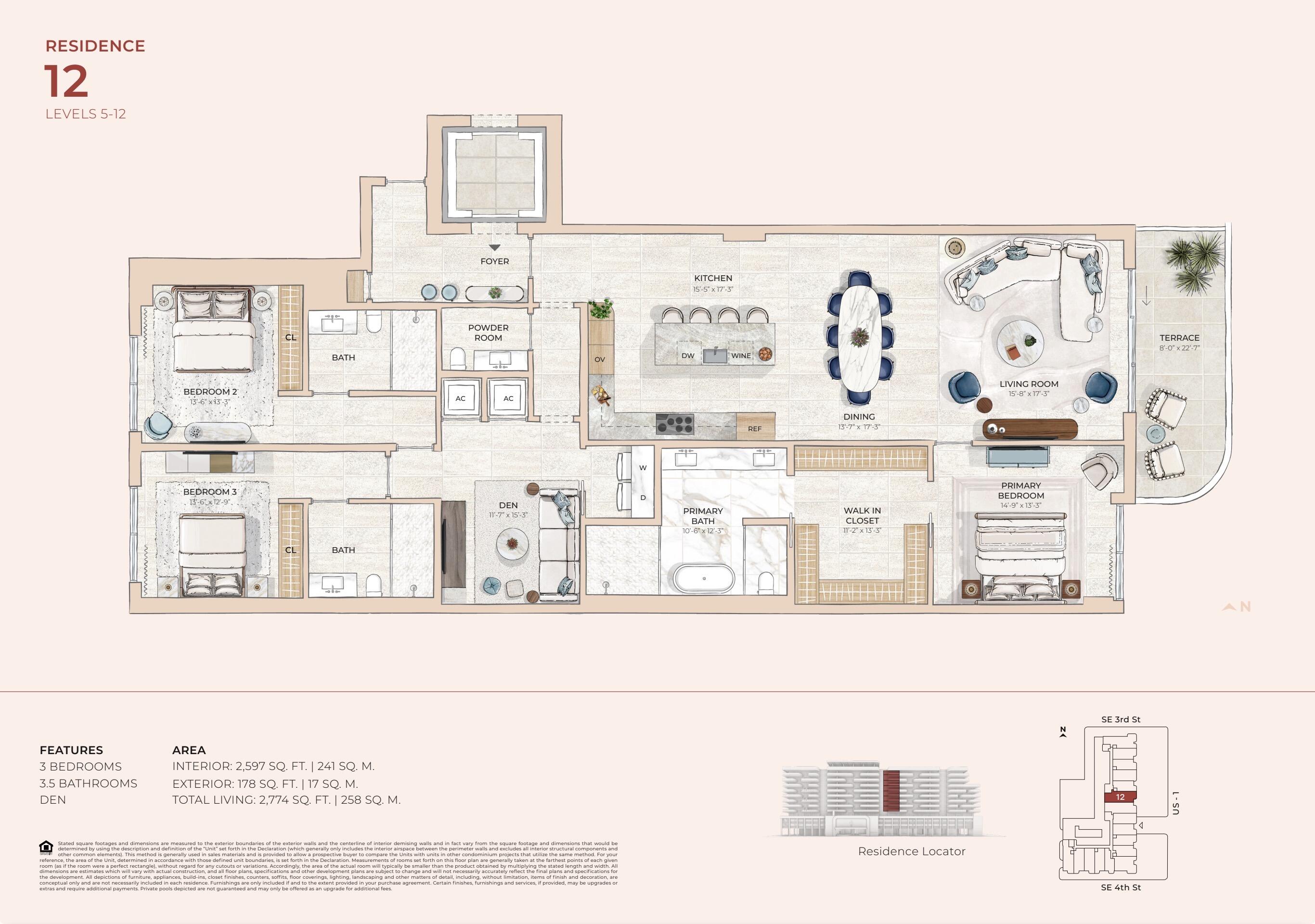 41 Southeast 4th Street, Unit 912 Boca Raton, FL 33432 - Photo 17 of 18 Floorplan