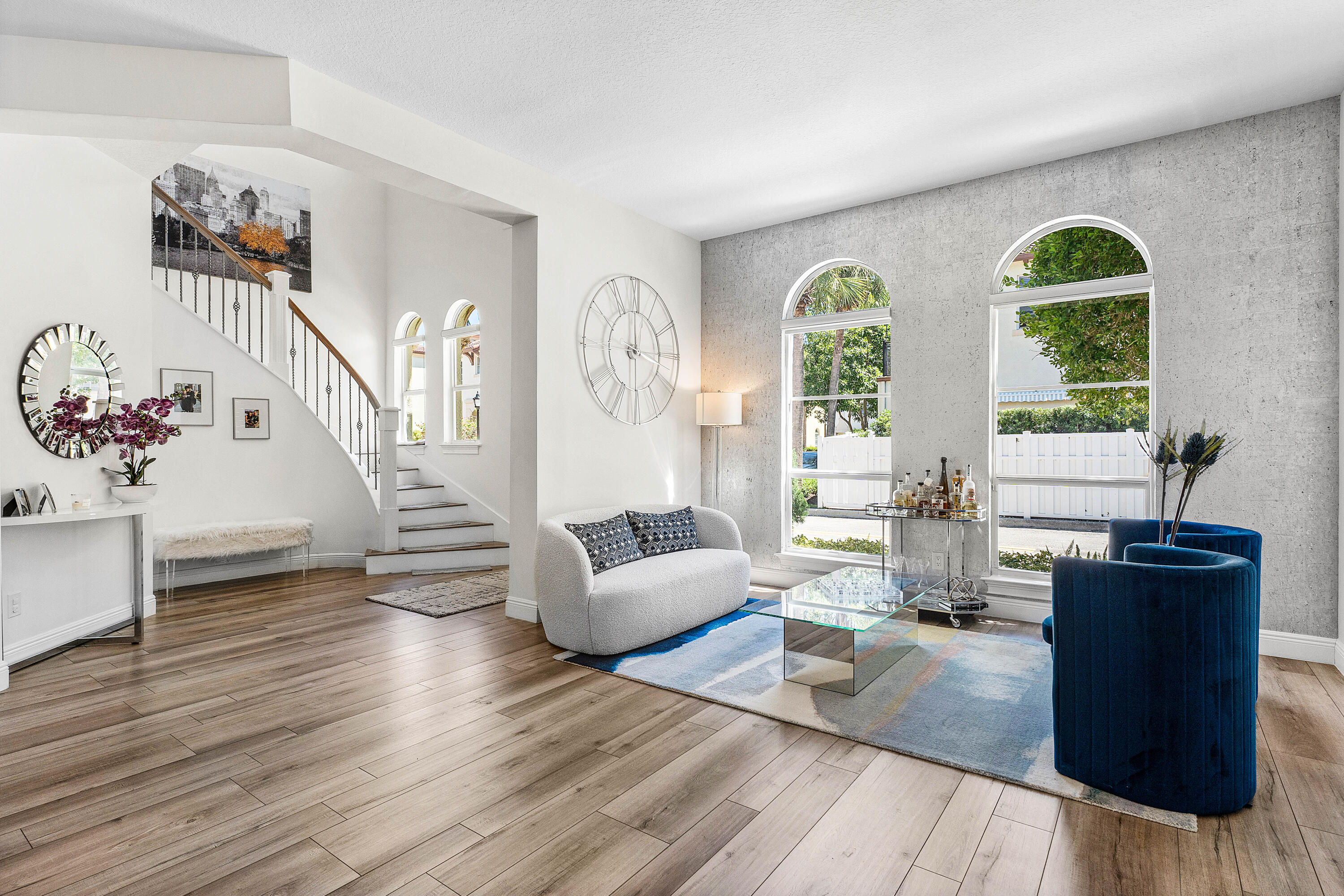 121 Via Poinciana Lane Boca Raton, FL 33487 - Photo 8 of 59 a living room with furniture and wooden floor