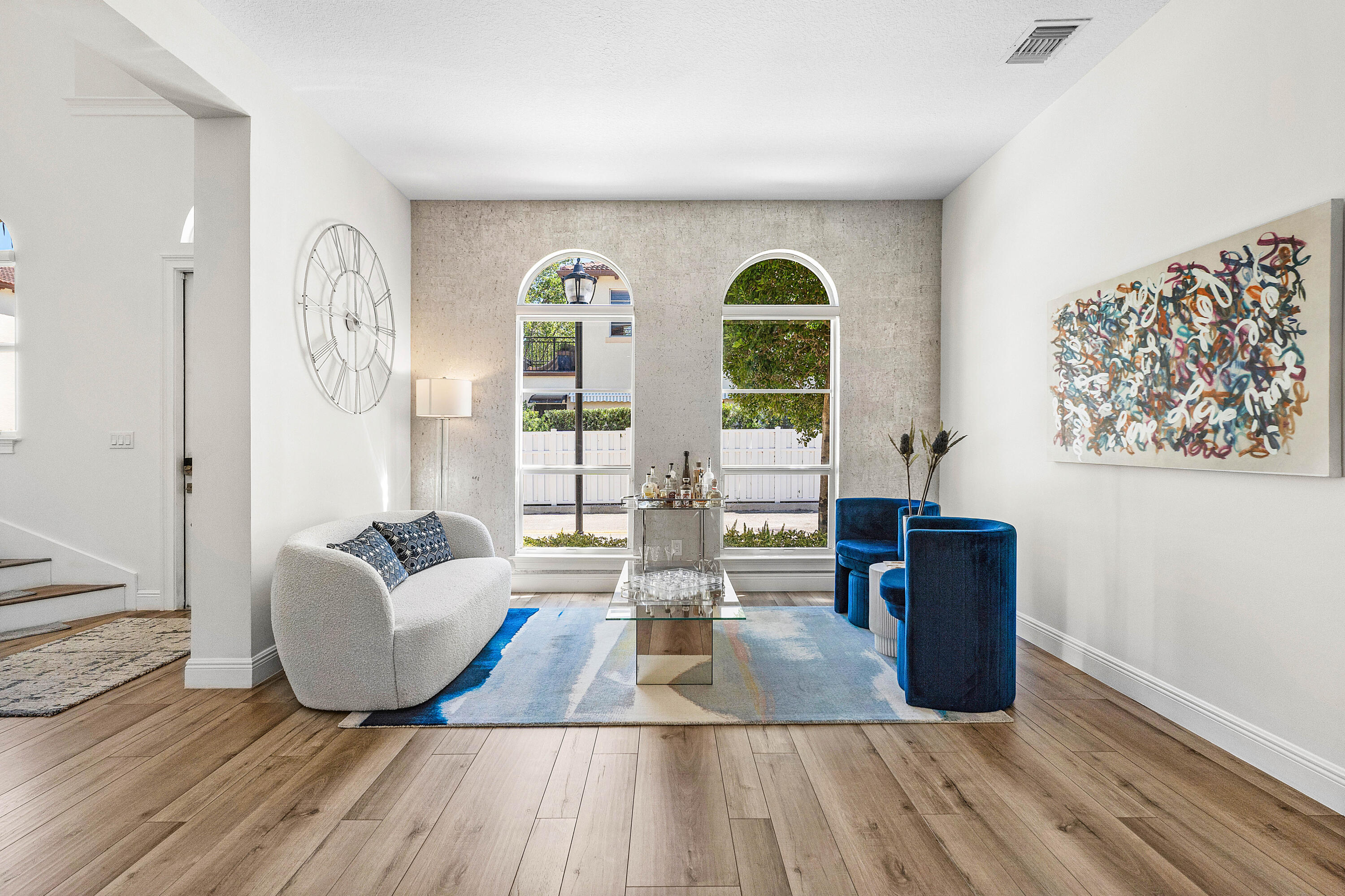121 Via Poinciana Lane Boca Raton, FL 33487 - Photo 9 of 59 a living room with furniture and wooden floor