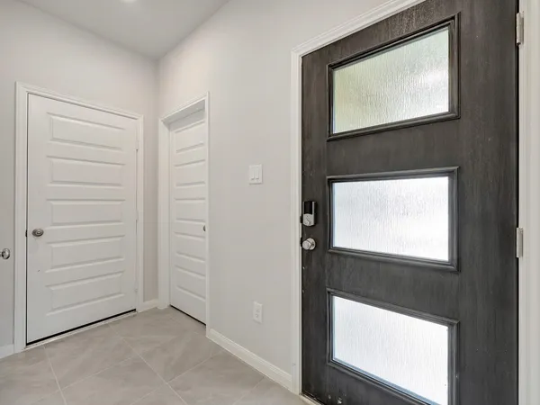 a view of an entryway with a window