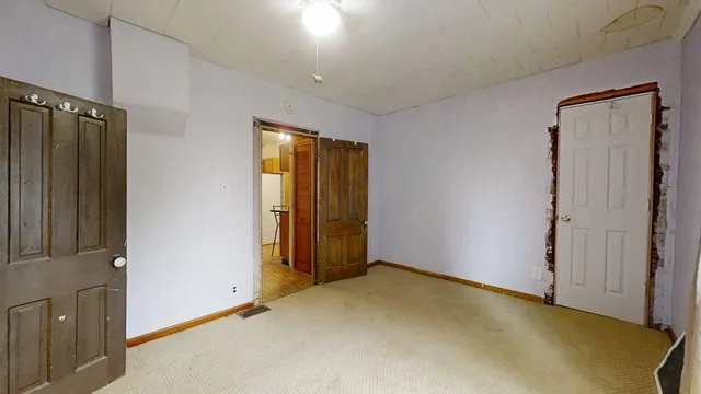 an empty room with closet