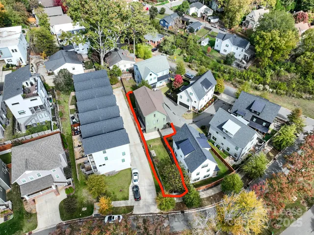 an aerial view of multiple house