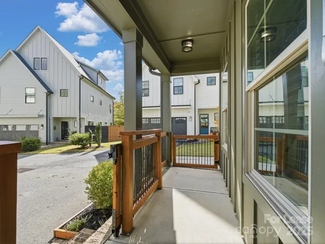 a view of a porch with furniture