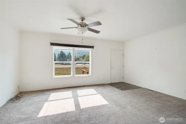 an empty room with a window