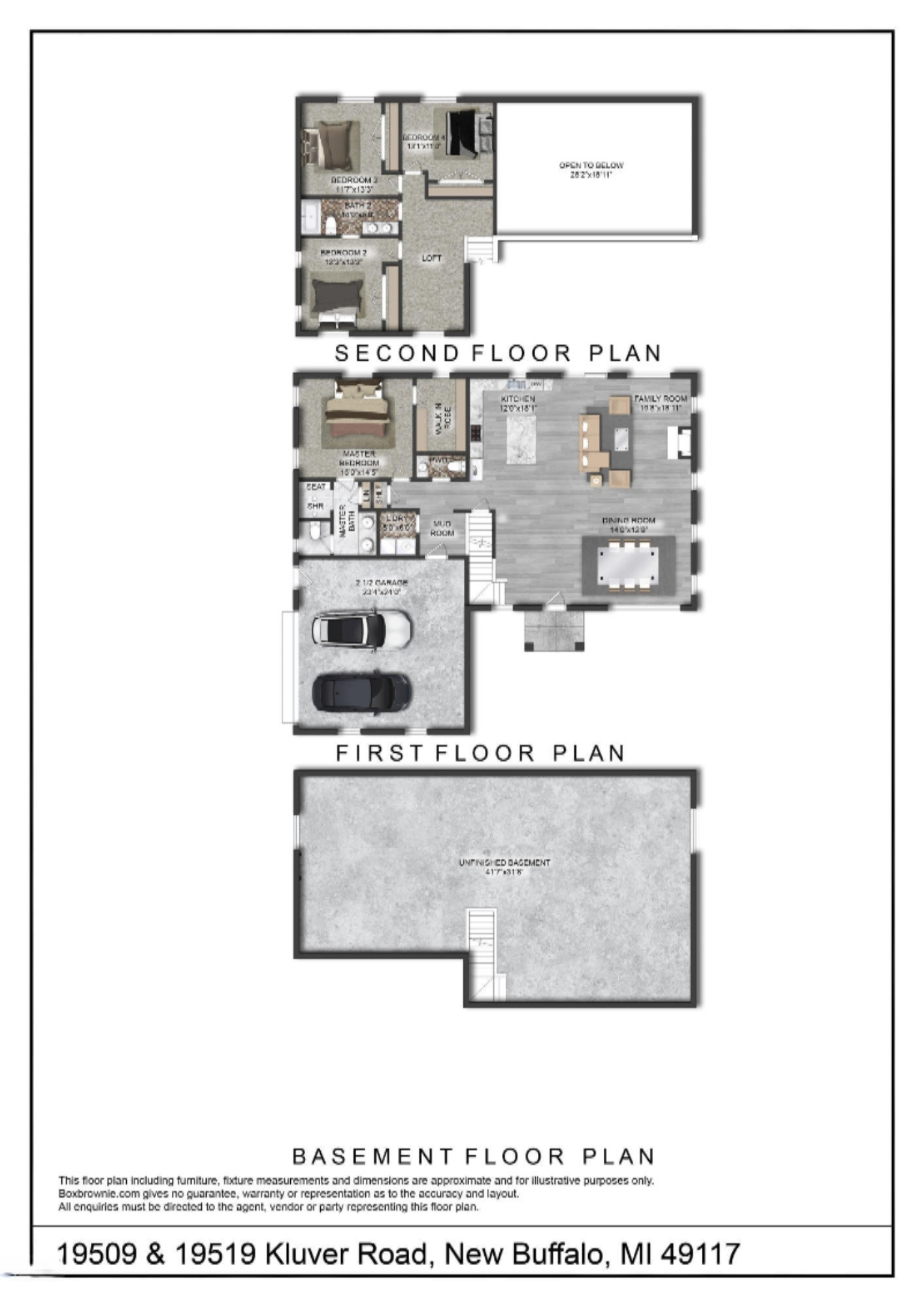 19509 Kluver Road New Buffalo, MI 49117 - Photo 40 of 40 2d colored floor plan