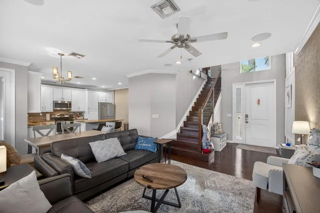 a view of a hallway with the door