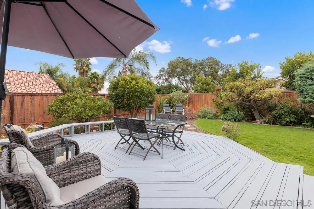505 Willowspring Drive North Encinitas, CA 92024 - Photo 29 of 47 a view of a patio with couches under an umbrella