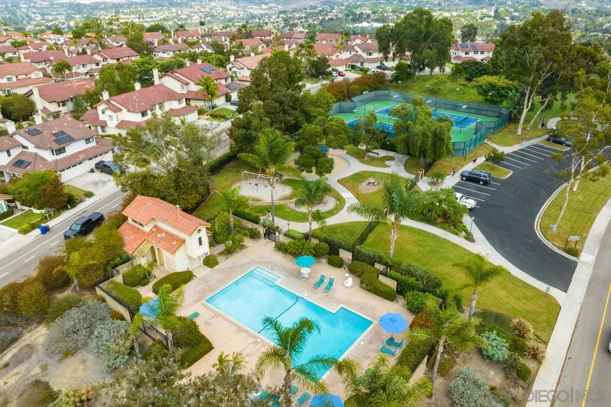 505 Willowspring Drive North Encinitas, CA 92024 - Photo 43 of 47 an aerial view of a house with a yard and swimming pool