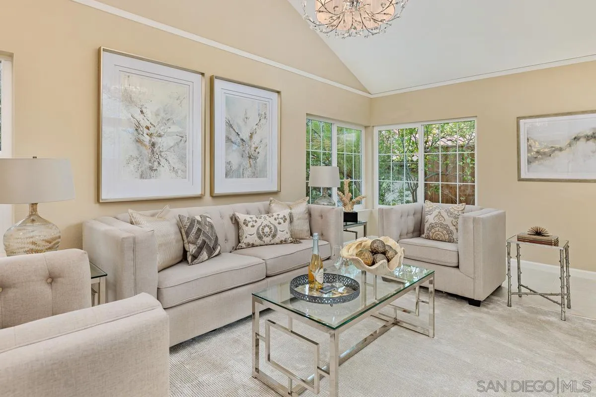 505 Willowspring Drive North Encinitas, CA 92024 - Photo 8 of 47 a living room with furniture a large window with garden view