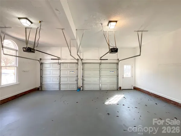 a view of a garage with furniture