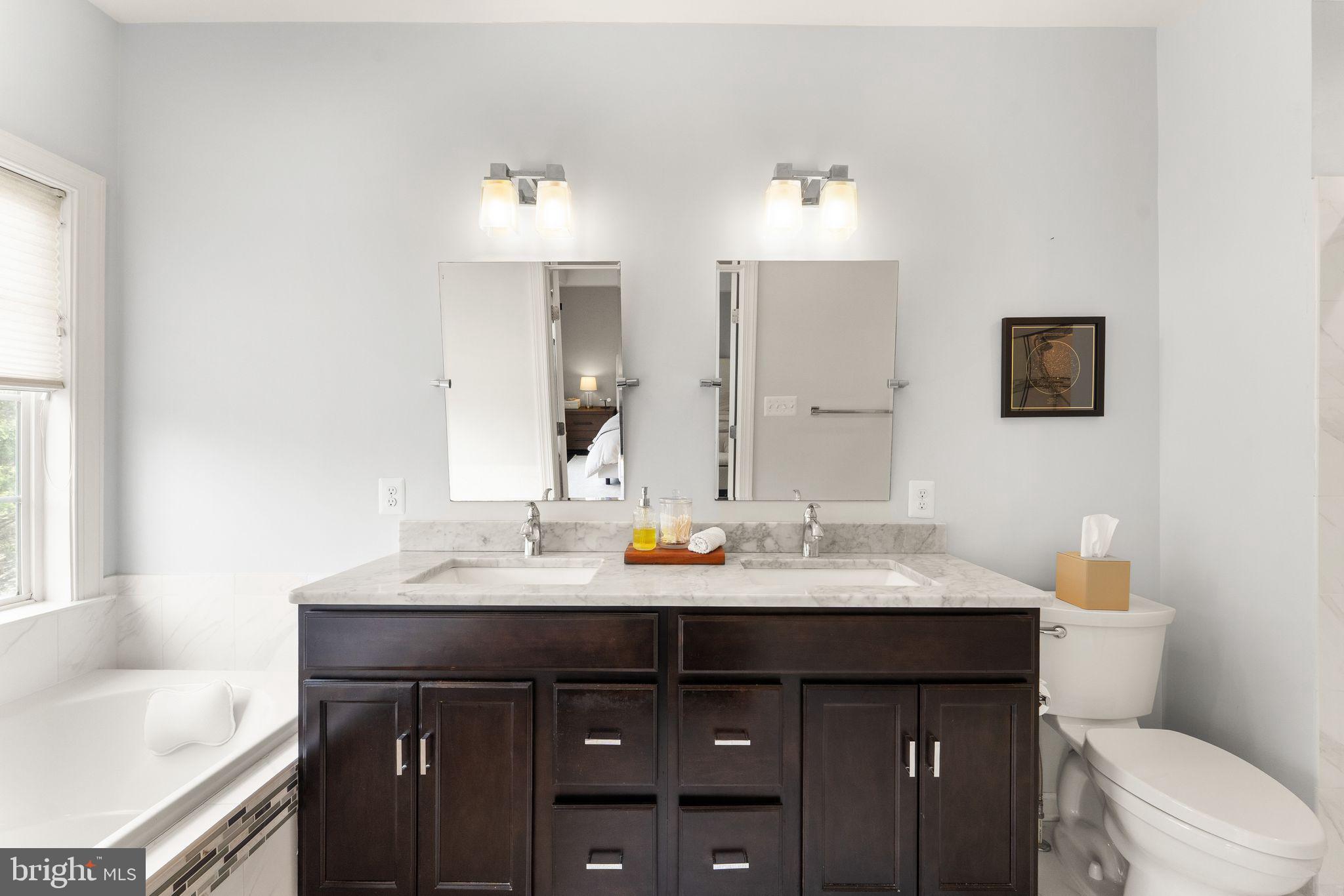 18168 Mill House Square Leesburg, VA 20176 - Photo 26 of 60 a bathroom with a sink double vanity granite and a toilet