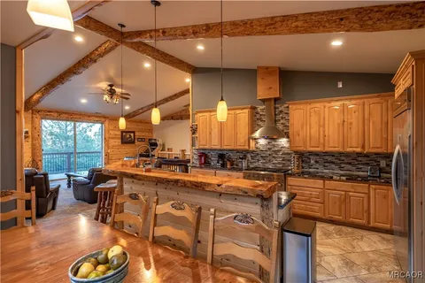a kitchen with lots of counter top space