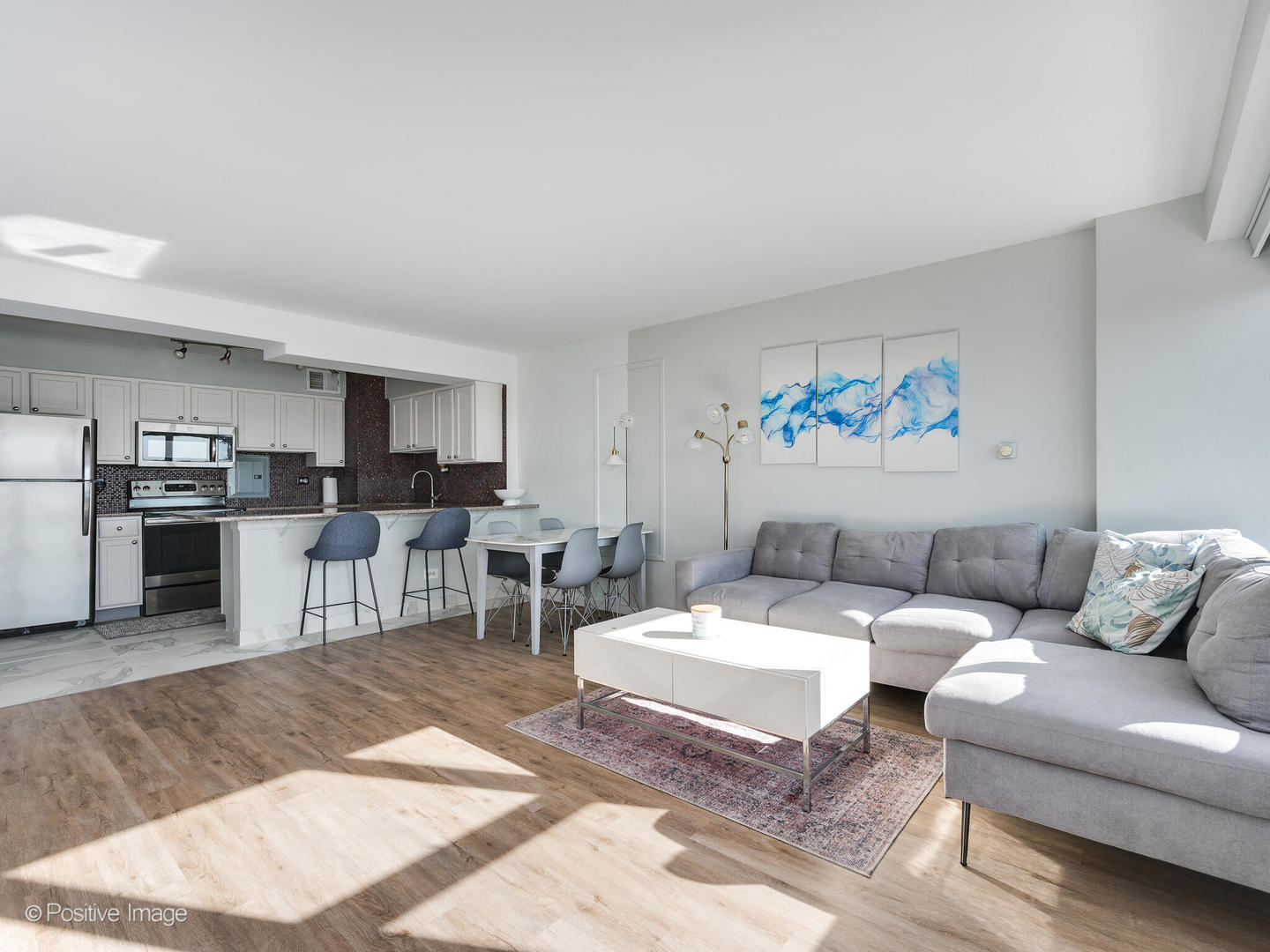 6030 North Sheridan Road, Unit 703 Chicago, IL 60660 - Photo 8 of 15 a living room with furniture kitchen view and a kitchen