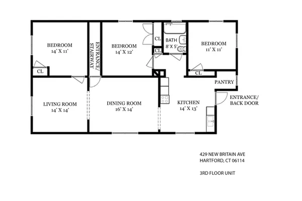 $1,700 | 429 New Britain Avenue, Hartford, CT 06106