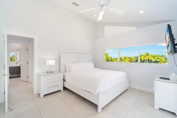 a living room with furniture and decor