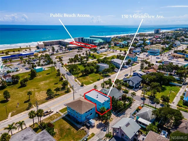 an aerial view of a city