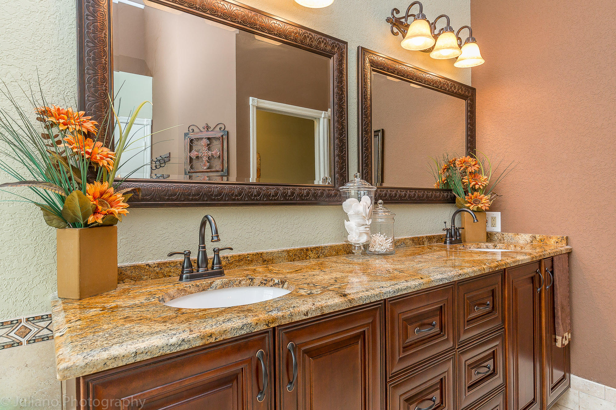 10880 Tea Olive Lane Boca Raton, FL 33498 - Photo 14 of 56 a bathroom with a granite countertop sink and a mirror