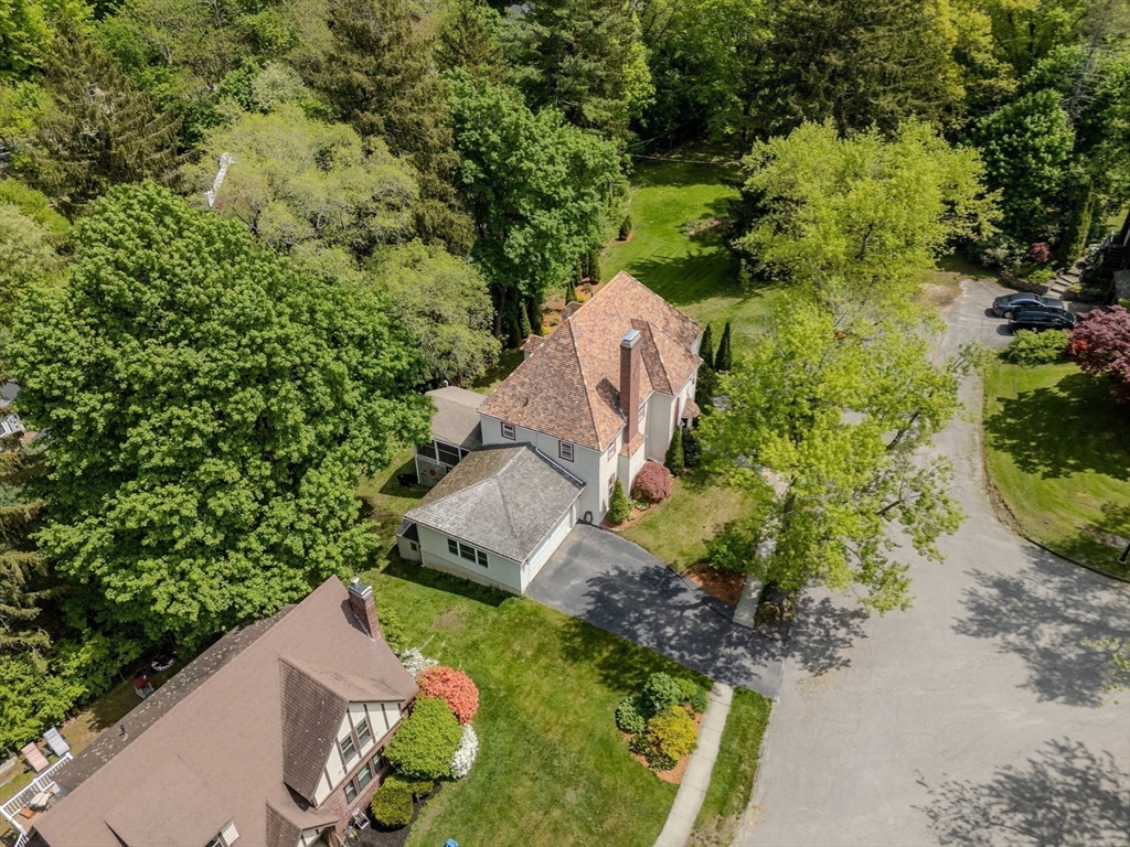 7 Argyle Street Worcester, MA 01609 - Photo 40 of 41 an aerial view of a house with a yard and outdoor seating