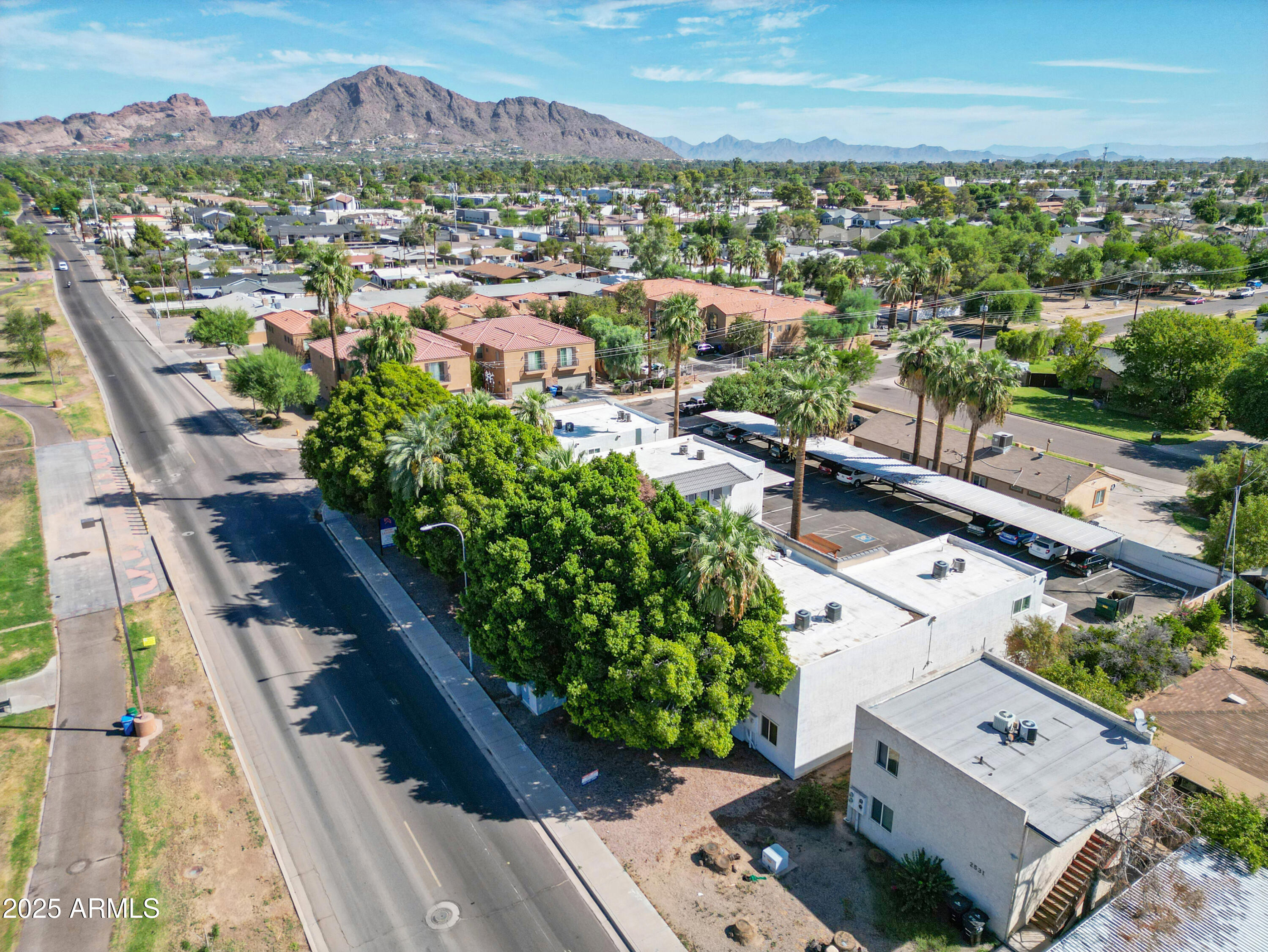 2539 North 48th Street Phoenix, AZ 85008 - Photo 12 of 26 an aerial view of a city with lots of residential buildings
