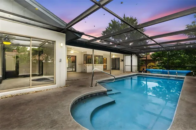 a view of a backyard with a garden