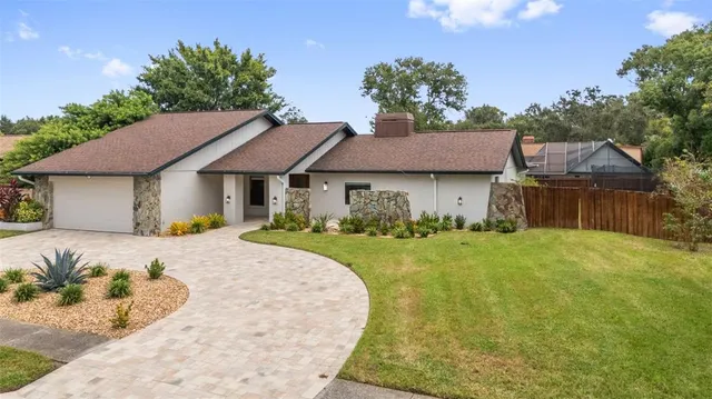 an aerial view of a house