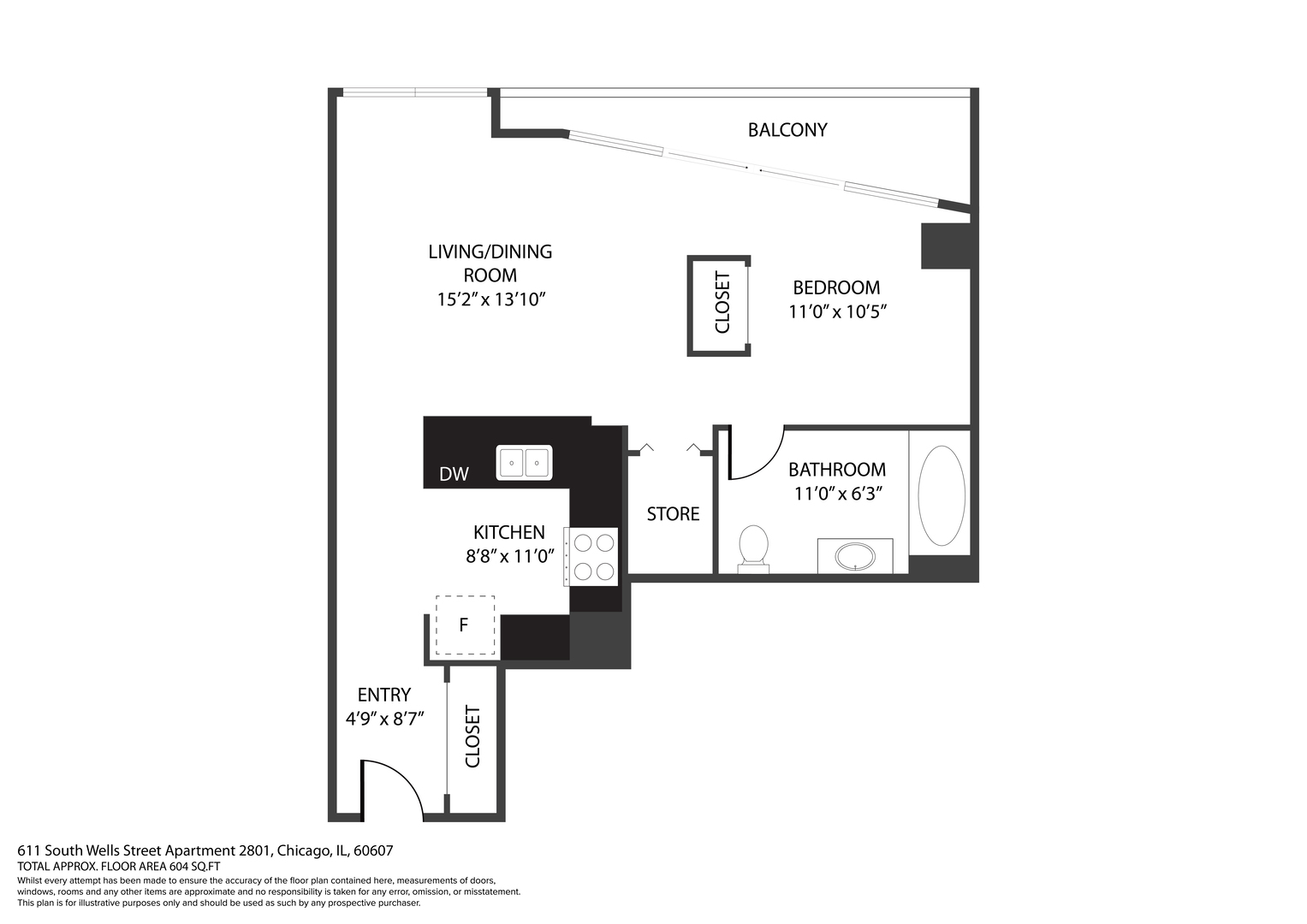 611 South Wells Street, Unit 2801 Chicago, IL 60607 - Photo 30 of 30 Gallery Image 30