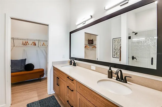 a view of storage and utility room with washer and dryer