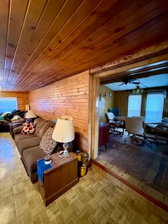 a living room with furniture