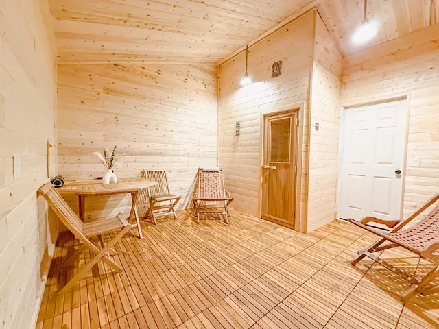 a view of backyard with green space