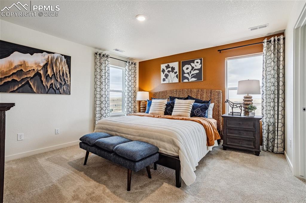 6146 Alpine Rdg Drive Colorado Springs, CO 80925 - Photo 15 of 22 a bedroom with a bed and a painting on the wall