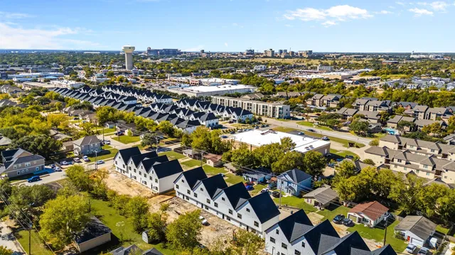 an aerial view of a city