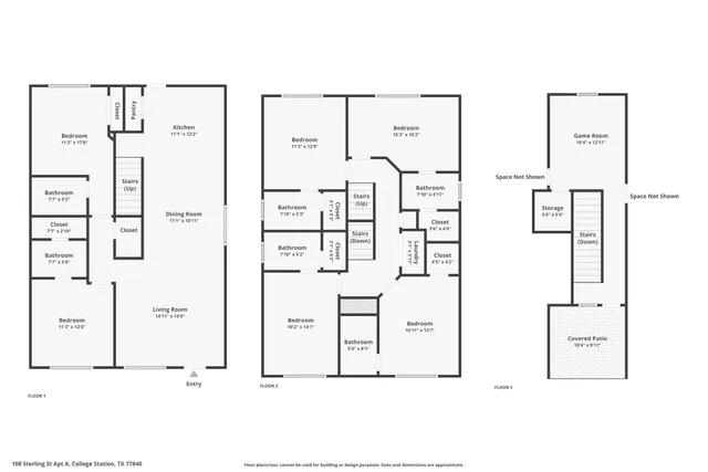 an aerial view of residential building with parking space