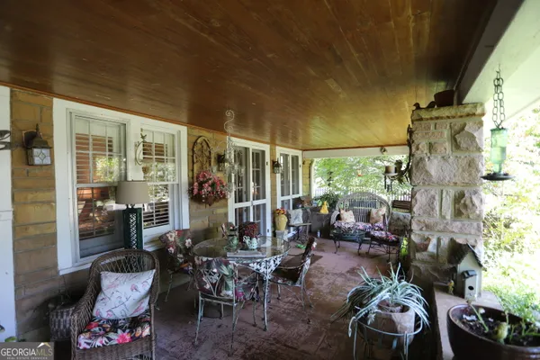a outdoor living space with furniture