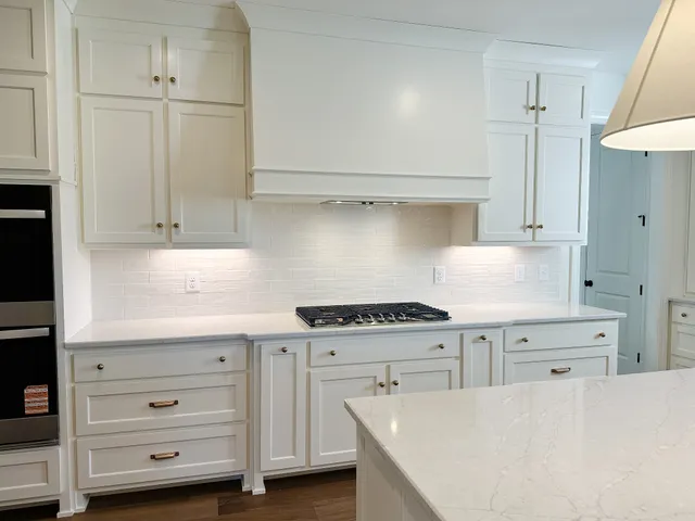 a room with a fireplace