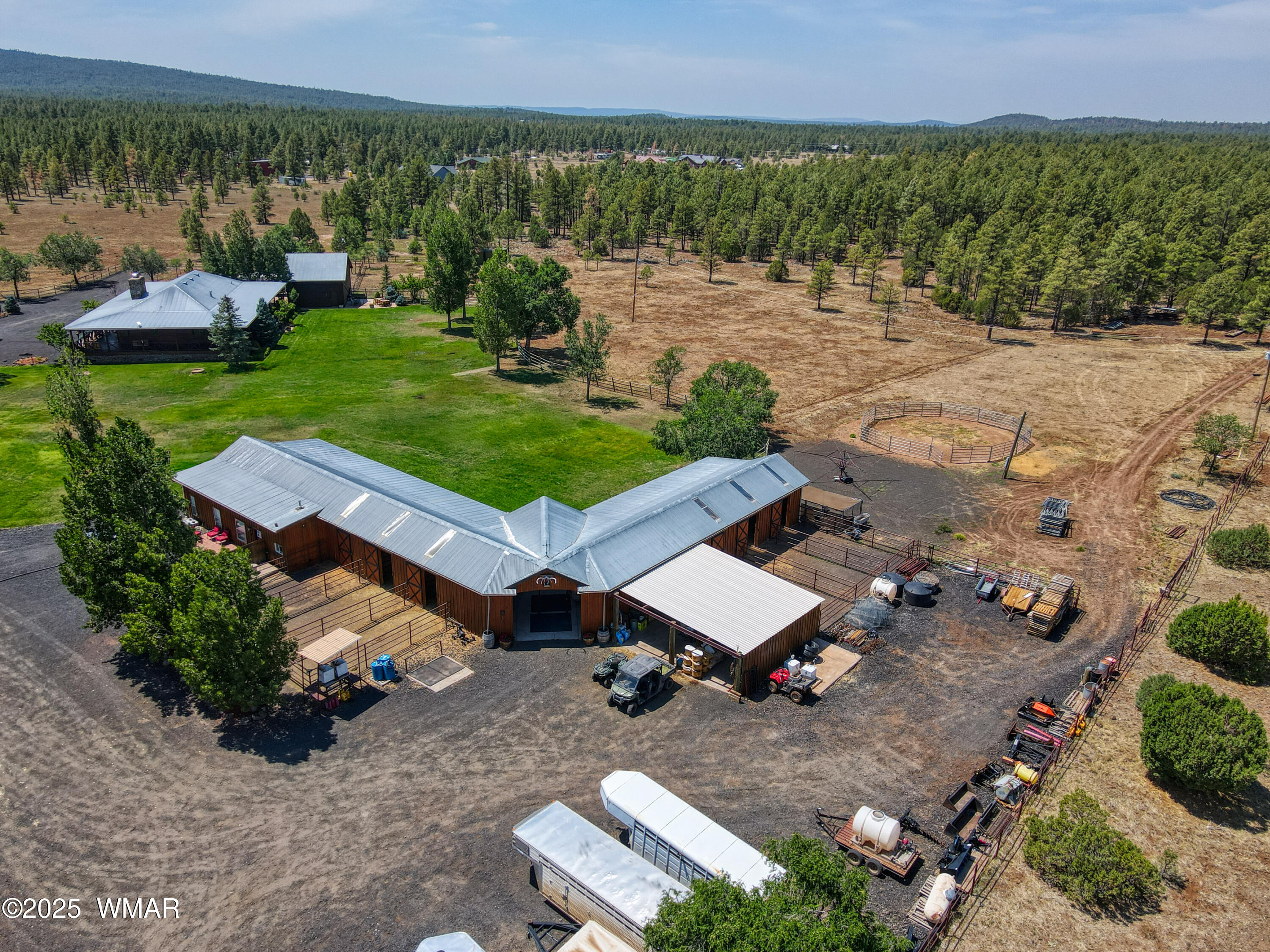422 Sponseller Siding Road Pinetop, AZ 85935 - Photo 60 of 84 Aerial View of the Home and Stables