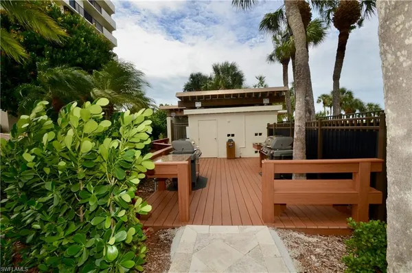 a view of a swimming pool with a yard