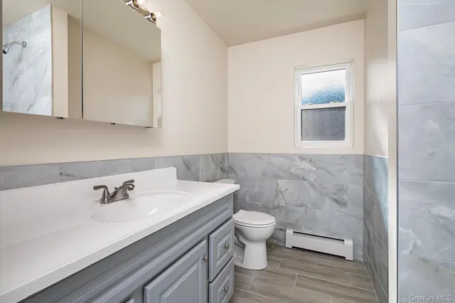 a bathroom with a sink toilet and vanity