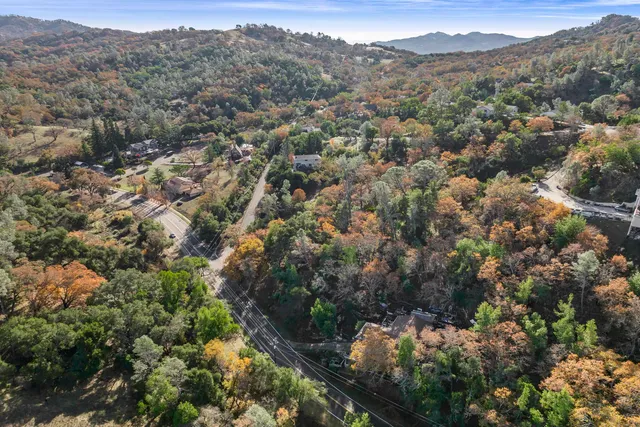 a view of a city and mountains